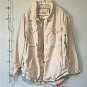 American Eagle Outfitters Light Cream Button-Front Jacket